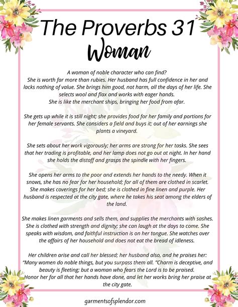 Proverbs 31 Woman Printable